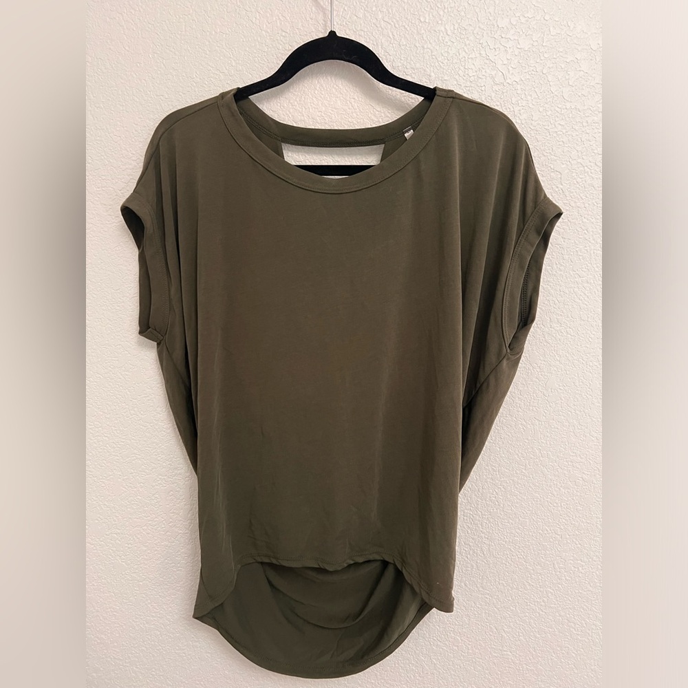 Open draped back DE/nim shirt